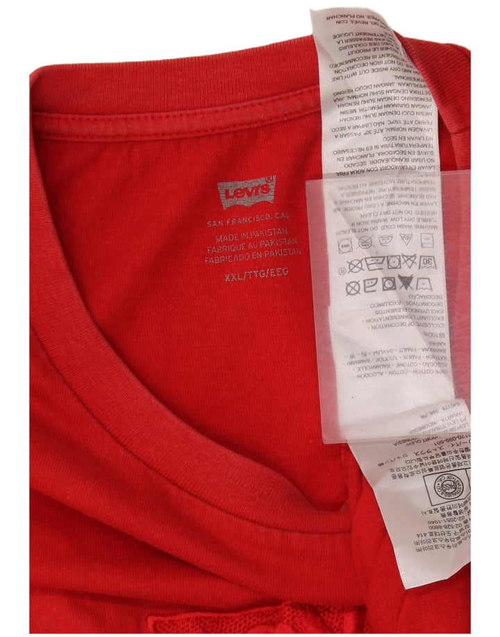 Levi's Camiseta gráfica para hombre Top 2XL Algodón rojo