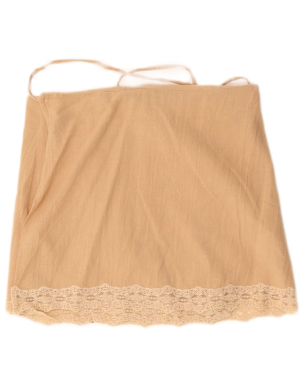 Zara Mujer Falda Cruzada Mediana W30 Algodón Beige