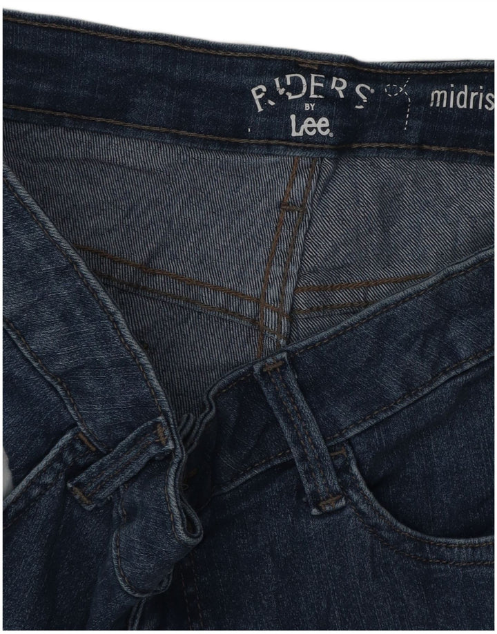 Lee mujeres Riders Mid Rise Bermuda pantalones cortos de mezclilla W34 grande azul
