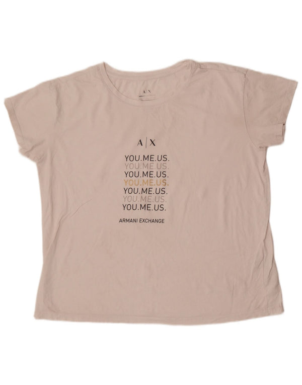 Armani Camiseta gráfica para mujer Top UK 18 XL Algodón blanco