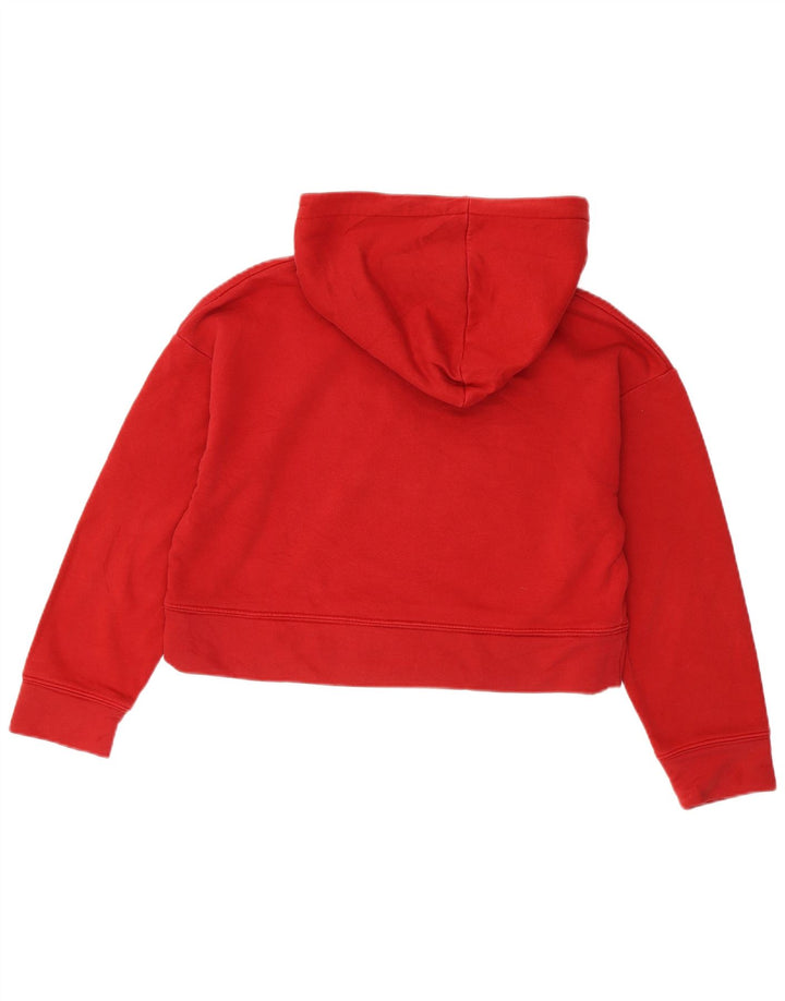ZARA Jersey corto con capucha para mujer UK 44 Algodón rojo mediano