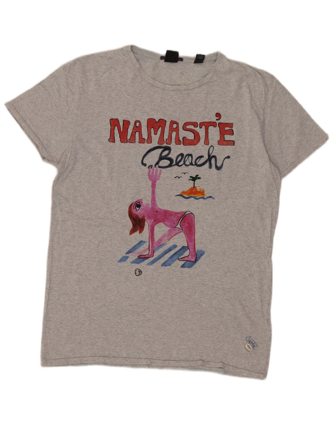 SCOTCH & SODA Hombre Camiseta Gráfica Top Algodón Gris Medio