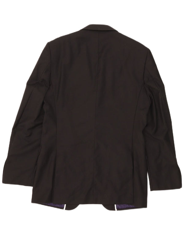 Marks & Spencer Chaqueta tipo blazer larga con 2 botones para hombre UK 40 Medium Black Wool