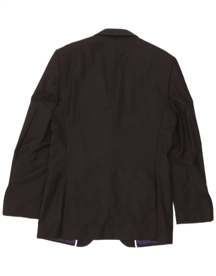 Marks & Spencer Chaqueta tipo blazer larga con 2 botones para hombre UK 40 Medium Black Wool