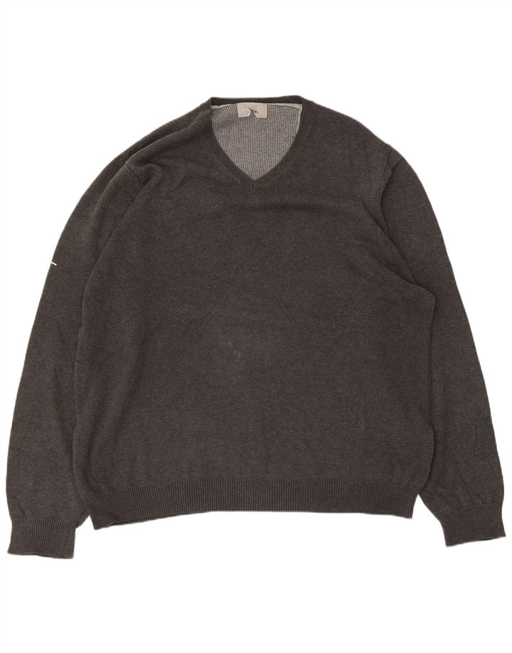 Marks & Spencer Jersey con cuello en V para hombre XL Algodón gris