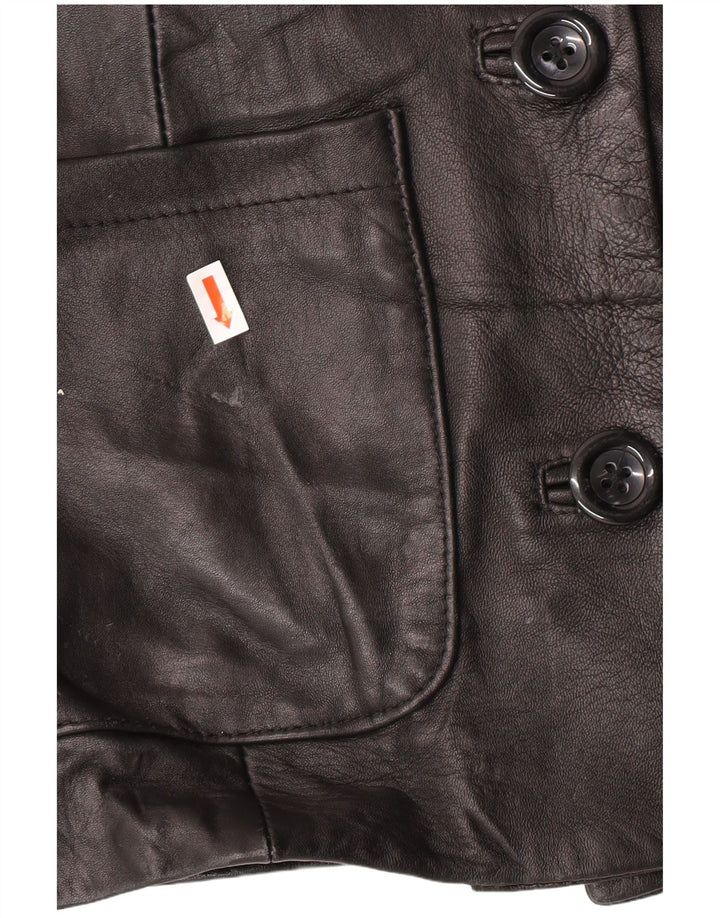 Chaqueta de cuero vintage para mujer IT 44 Mediana Negra Clásica