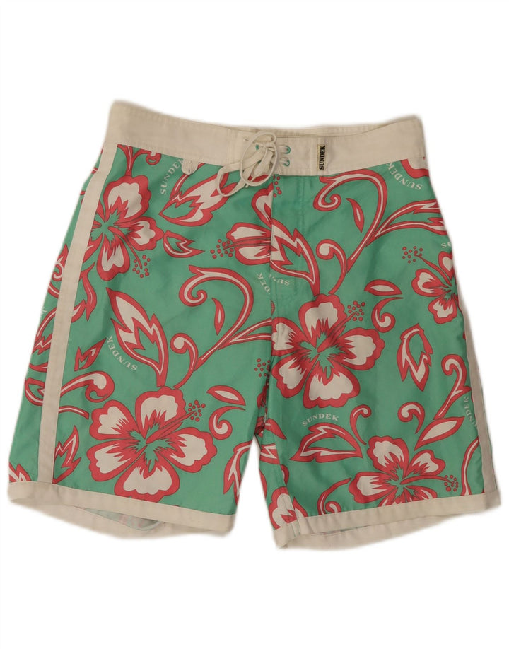 Sundek Bañador Hombre Pequeño Verde Floral Poliéster