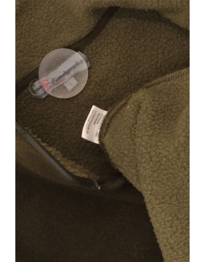 Vintage hombres chándal top chaqueta grande caqui poliéster