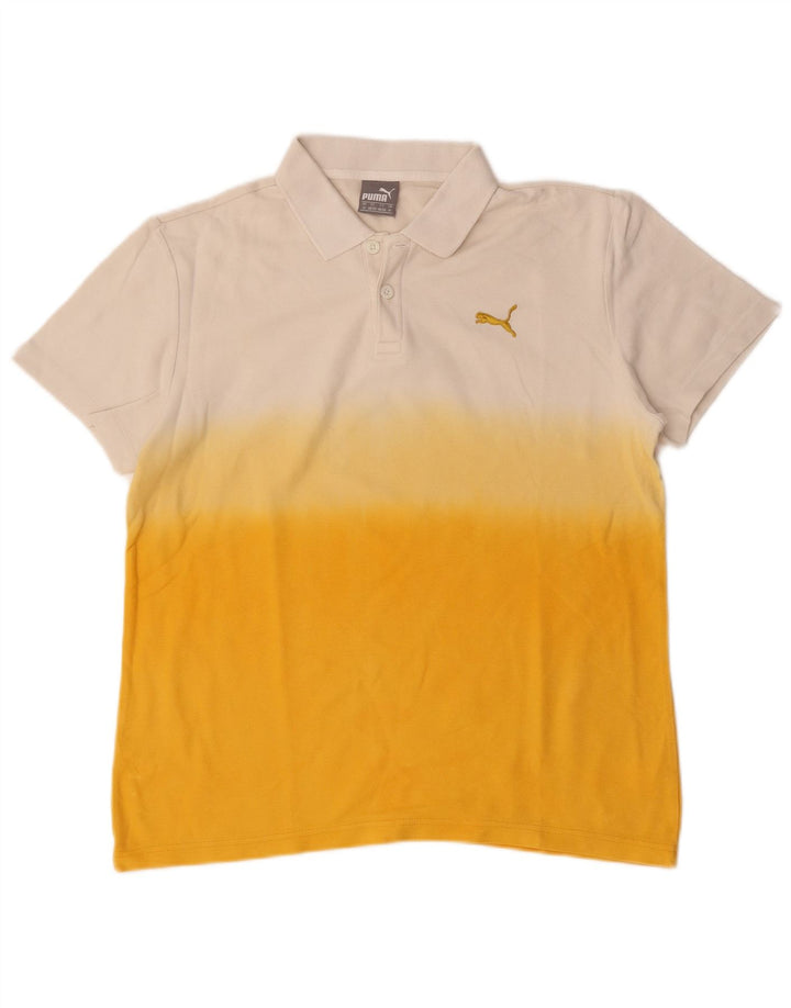 Polo Puma Para Hombre De Algodón Color Block Blanco Mediano