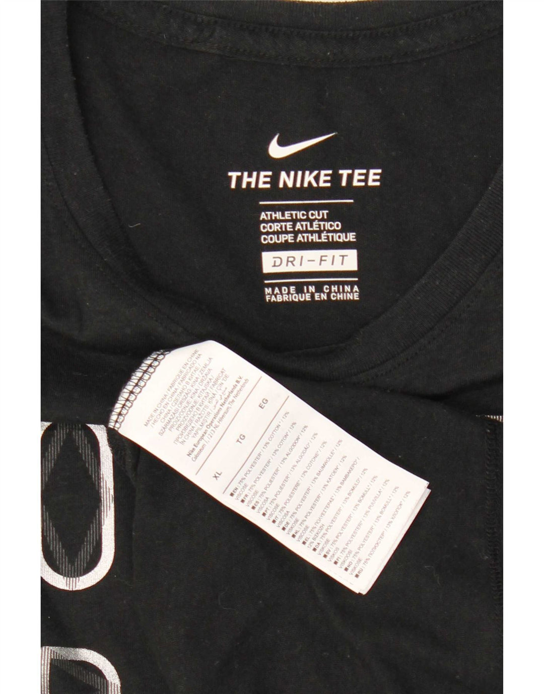 Nike Camiseta Dri Fit Graphic para hombre Top XL Poliéster negro