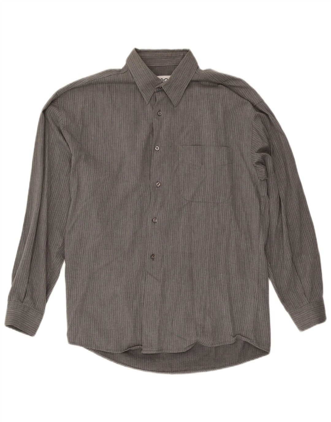 Tipo' S Camisa de franela para hombre Large Grey Pinstripe