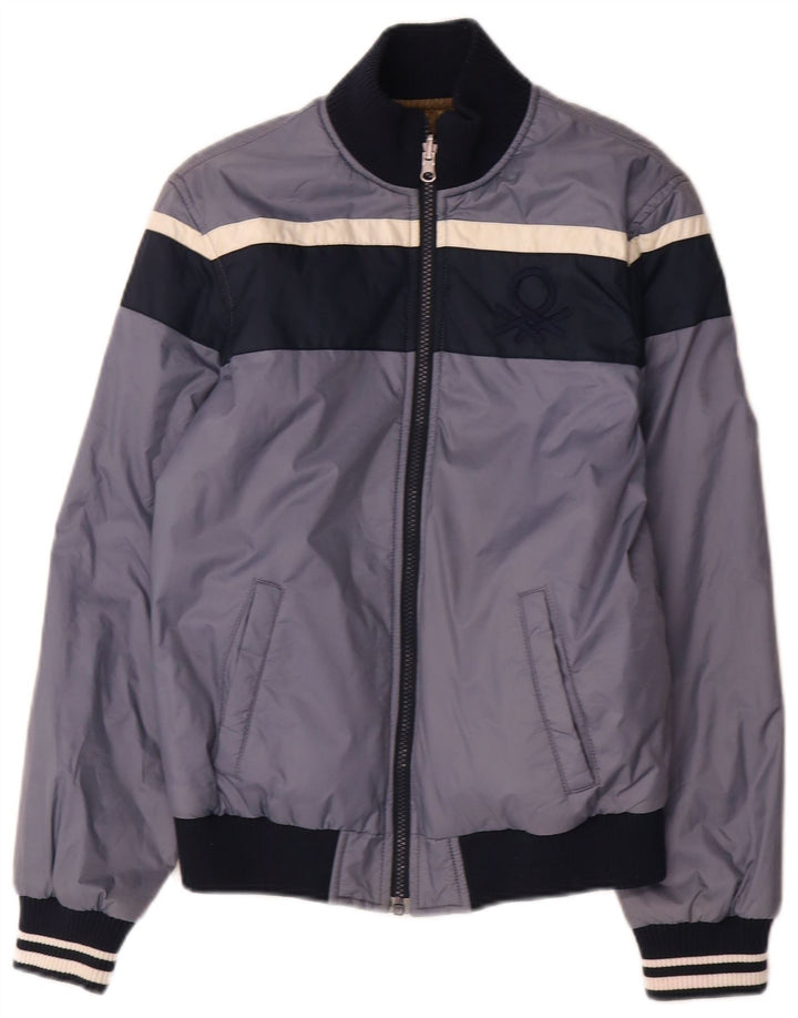 Benetton Chaqueta reversible con estampado gráfico para niño 11-12 años Gris