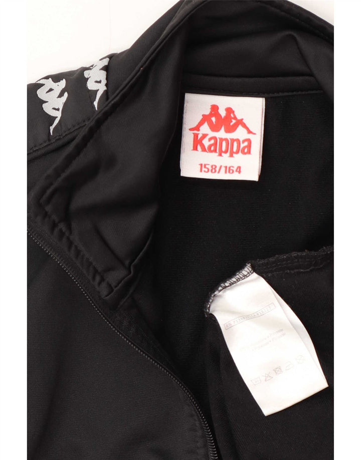Kappa Boys Graphic Chándal Top Chaqueta 13-14 Años Negro Poliéster
