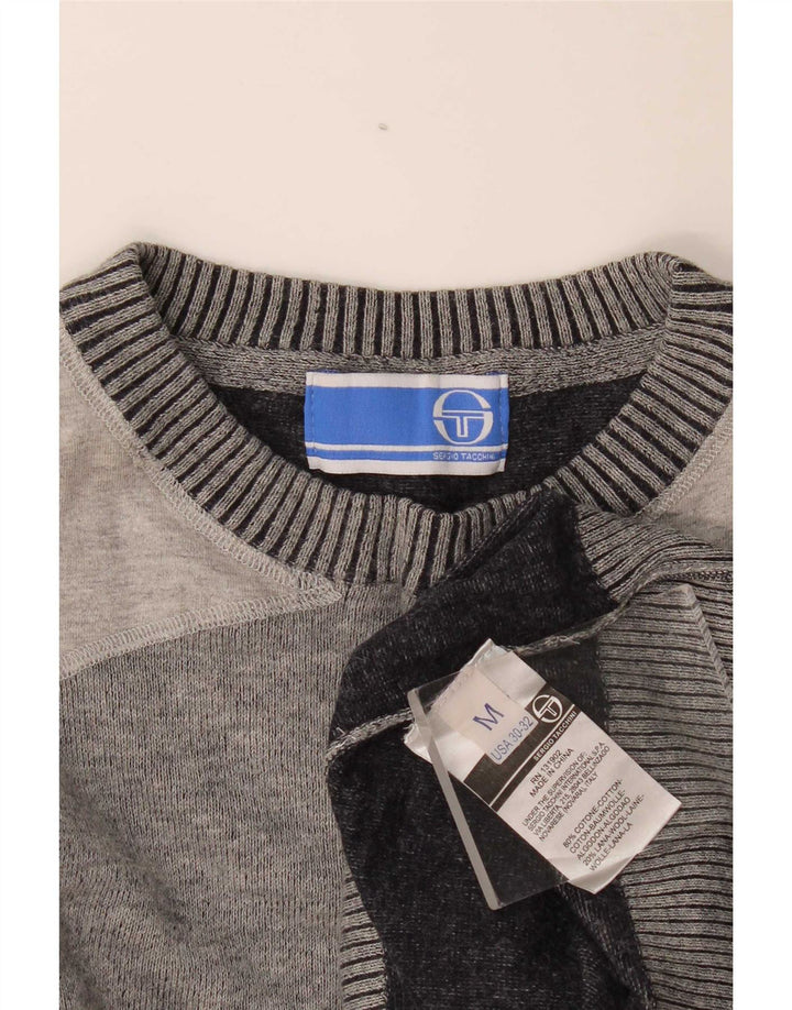 Sergio Tacchini Jersey De Cuello Redondo Para Hombre Gris Medio Colorblock
