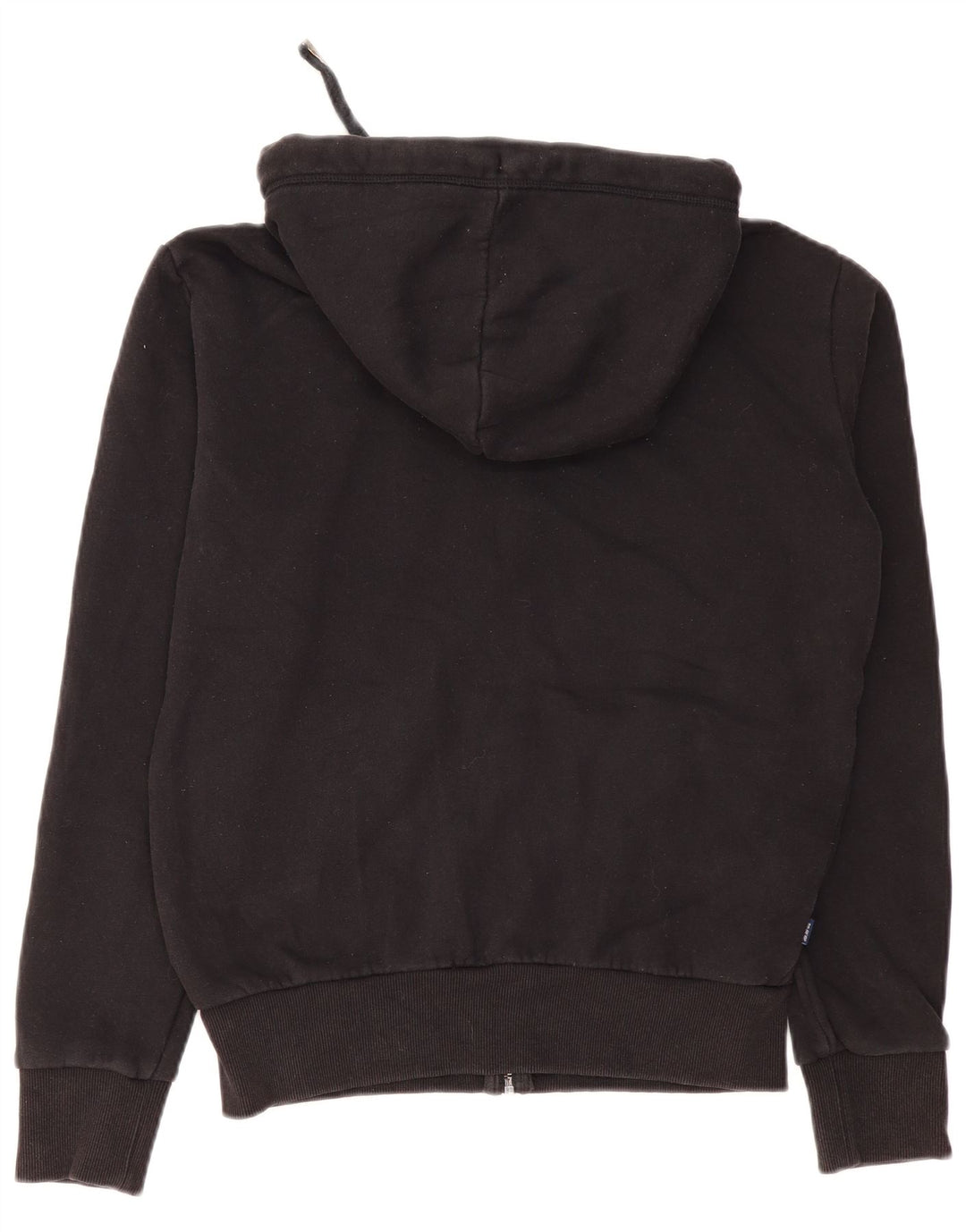Superdry Sudadera con capucha y cremallera para hombre, talla pequeña, algodón negro