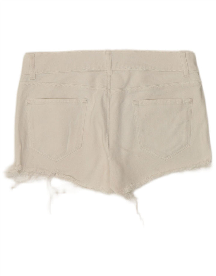 Benetton Pantalones Cortos De Mezclilla W32 Large Blanco Roto