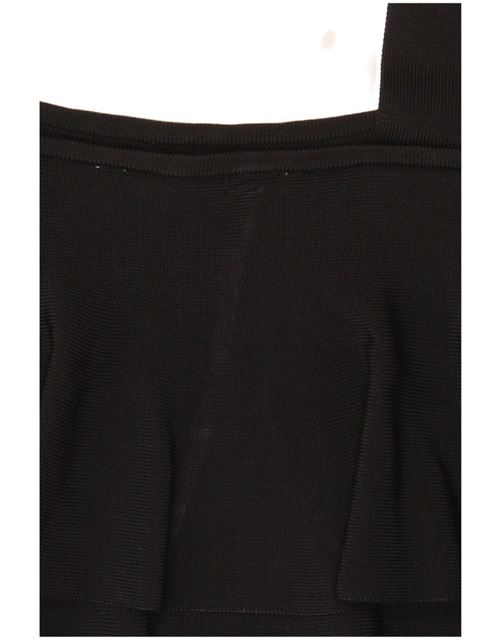 Zara Top corto sin mangas para mujer UK 44 Grande Negro