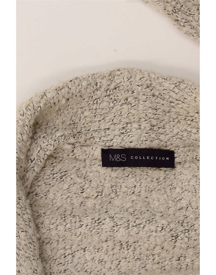 Marks & Spencer Suéter tipo cárdigan abierto corto para mujer Reino Unido 44 Gris medio moteado