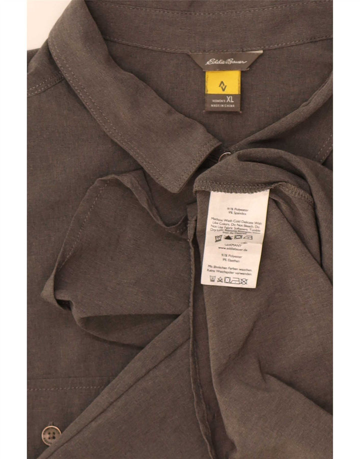 Eddie Bauer Vestido camisero sin mangas para mujer UK 18 XL Poliéster gris