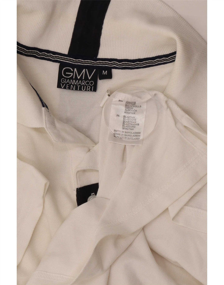 Gianmarco Venturi Polo gráfico para hombre de algodón blanco mediano