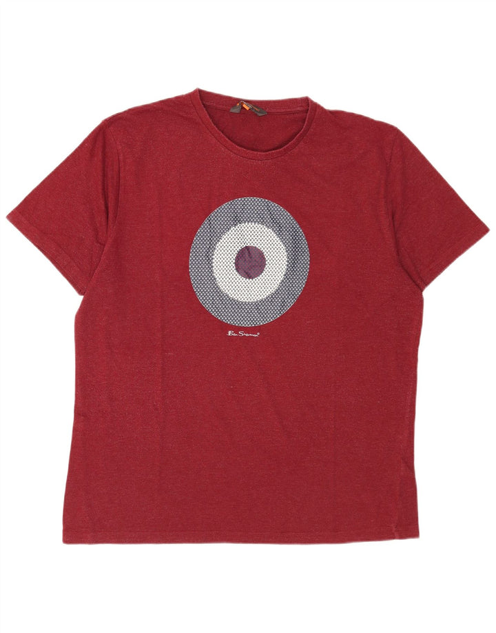 Ben Sherman Camiseta gráfica para hombre Top grande de algodón rojo