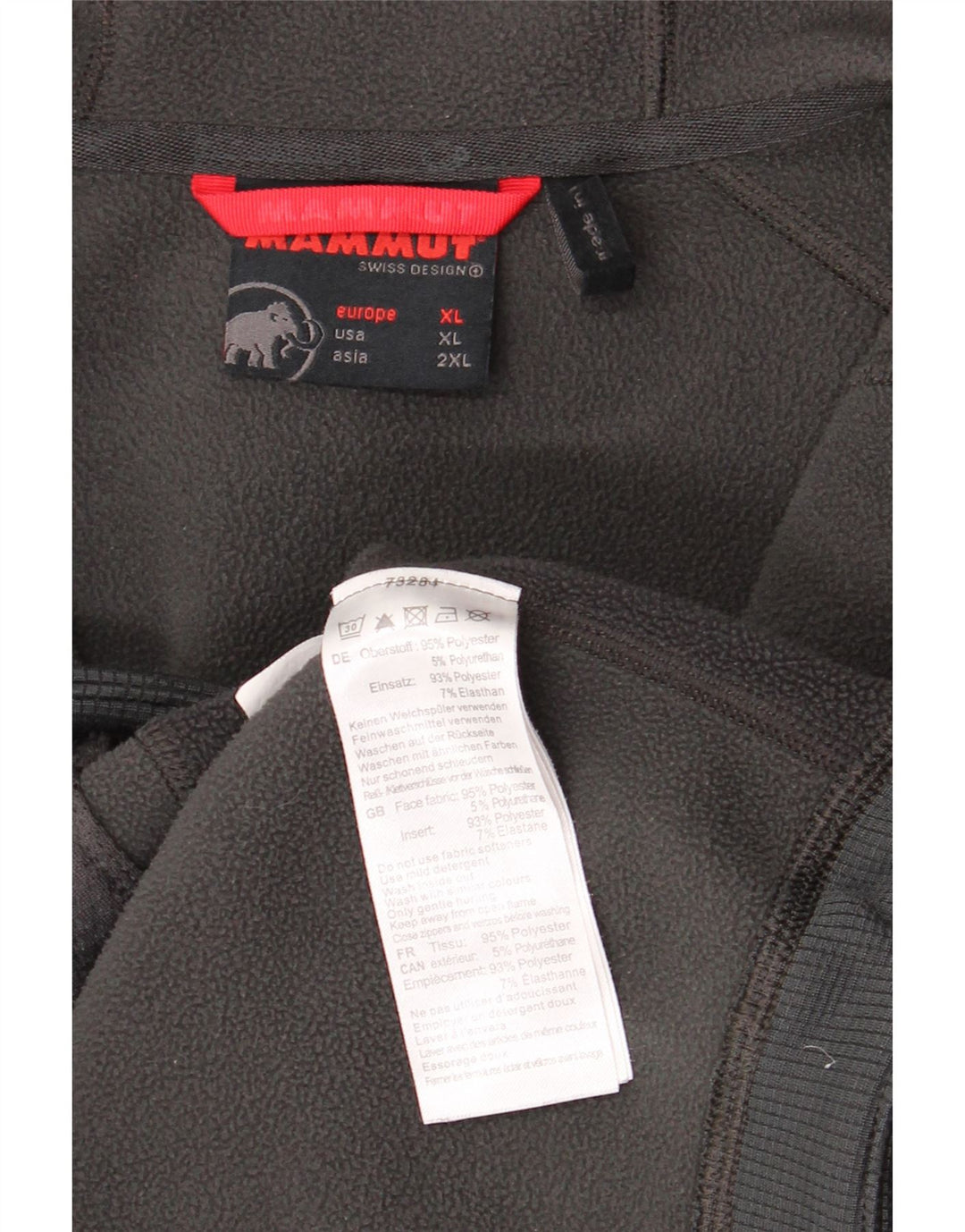 Mammut Sudadera con capucha y cremallera gráfica para hombre XL Poliéster gris