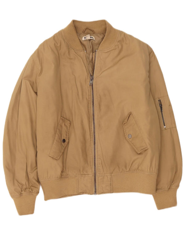 Topshop Chaqueta bomber extragrande para mujer UK 12 Poliéster beige medio
