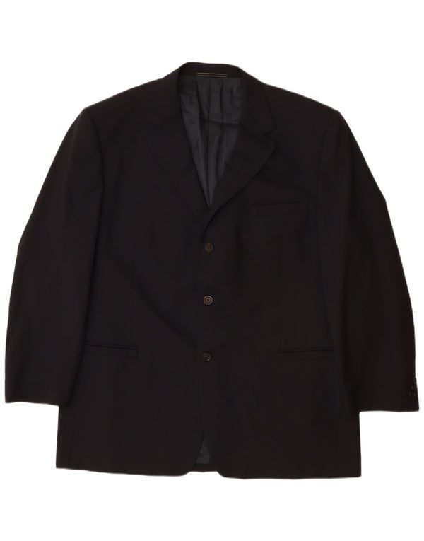 VERSACE Chaqueta blazer clásica de 3 botones para hombre UK 42 XL Azul marino