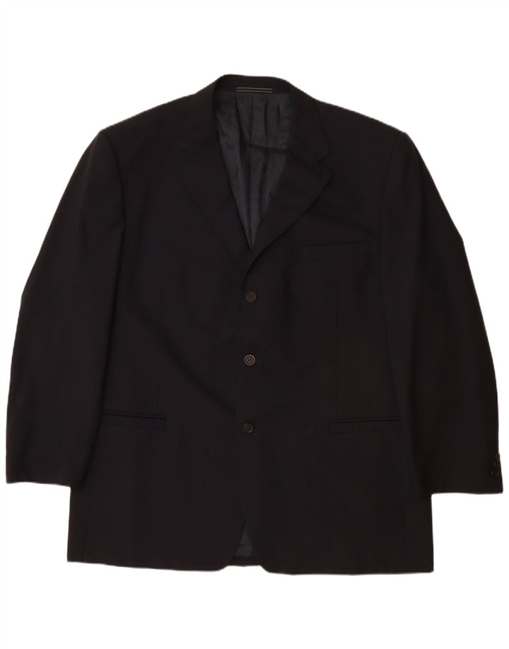 VERSACE Chaqueta blazer clásica de 3 botones para hombre UK 42 XL Azul marino