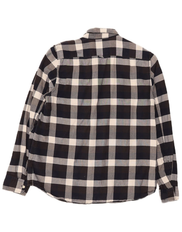 Gap Camisa de franela de ajuste clásico para mujer UK 44 Mediana Algodón a cuadros negro
