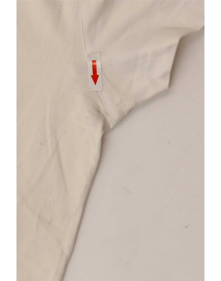 Polo vintage para hombre de algodón blanco medio