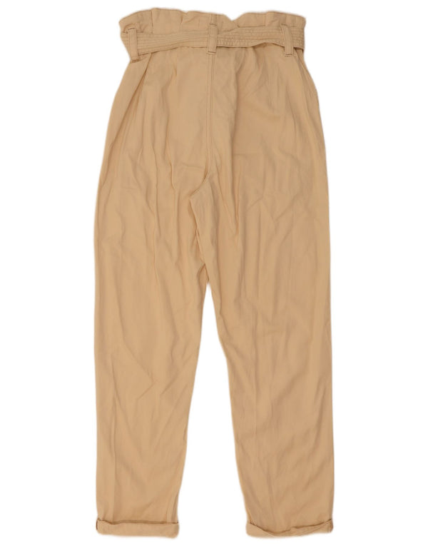 Topshop Pantalones casuales cónicos de cintura alta para mujer UK 10 Small W29 L27 Beige