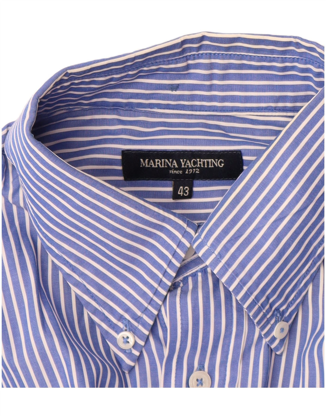 Marina Yachting Camisa Hombre Talla 43 Grande Raya Azul
