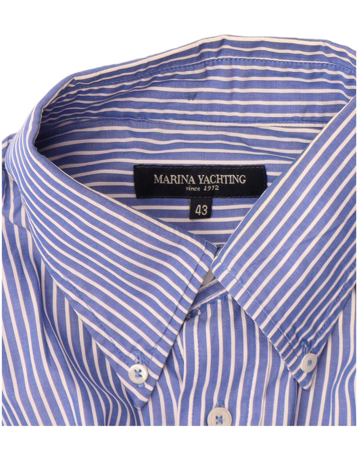 Marina Yachting Camisa Hombre Talla 43 Grande Raya Azul