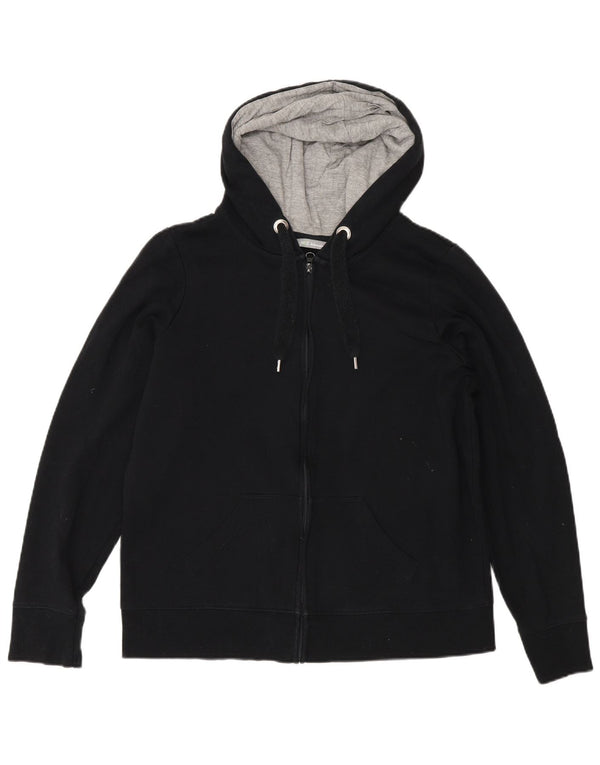 Marks & Spencer Suéter con capucha y cremallera de ajuste regular para mujer UK 46 Grande Negro