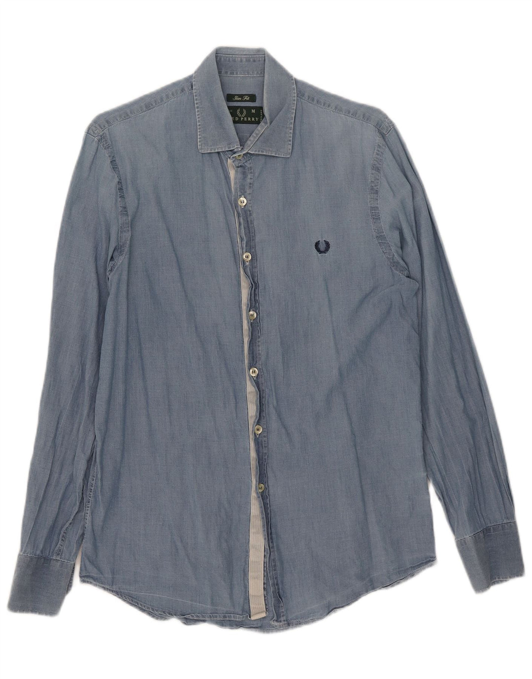 Camisa Fred Perry Hombre Slim Fit Algodón Azul Medio