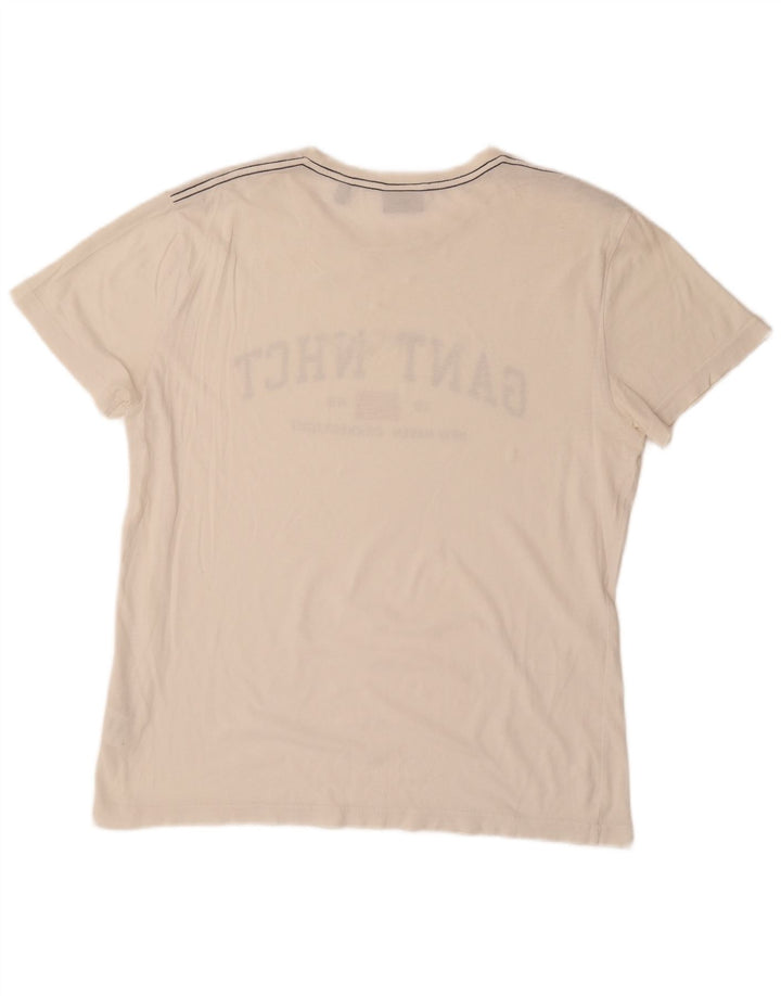 GANT Camiseta gráfica para hombre Top Large White Cotton