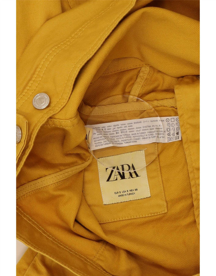 Zara - Chaqueta vaquera para hombre, talla 36, algodón amarillo pequeño