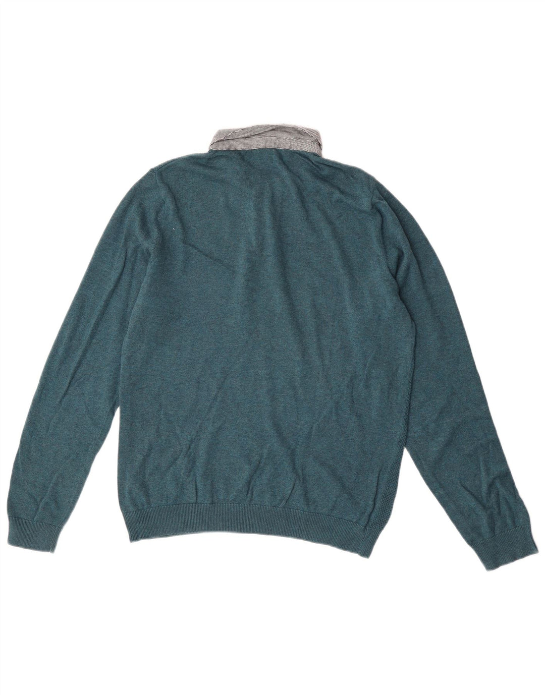 Marks & Spencer Jersey tipo polo con cuello tipo polo para hombre, color verde medio