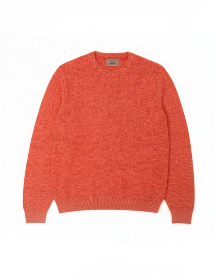 Marks & Spencer Jersey de Cuello Redondo para Hombre de algodón Naranja Medio