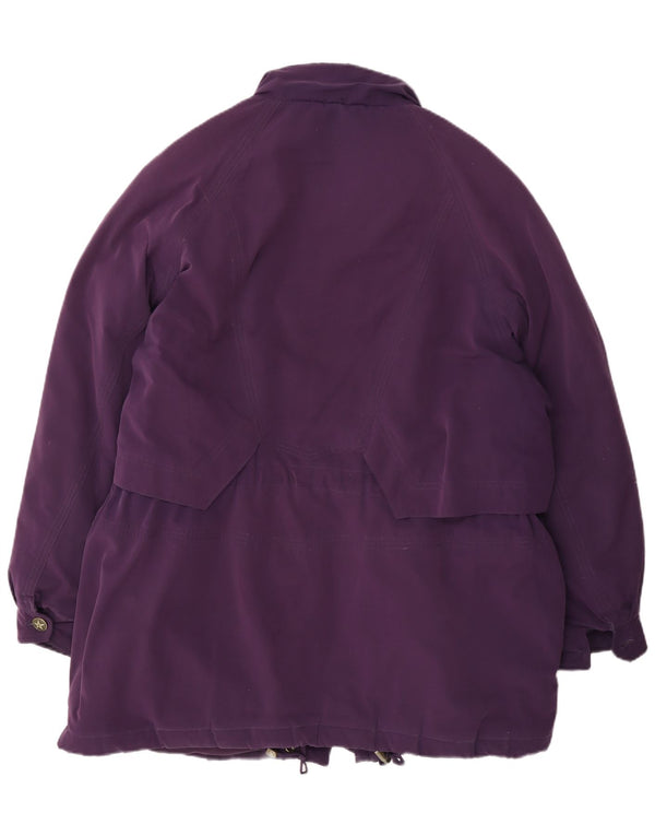 Vintage mujer abrigo acolchado de gran tamaño EU 46 XL poliéster púrpura