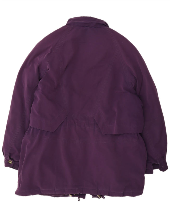 Vintage mujer abrigo acolchado de gran tamaño EU 46 XL poliéster púrpura