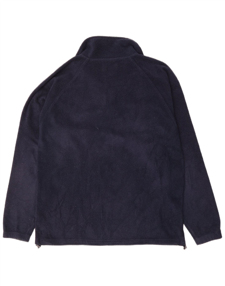 Kappa - Jersey de forro polar con cuello y cremallera para hombre, tamaño grande, poliéster azul marino