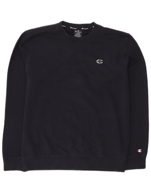 CHAMPION Sudadera para hombre Jumper Large Azul marino Algodón