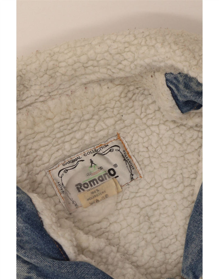 Romano Chaqueta vaquera Sherpa para hombre UK 42 XL Poliéster azul