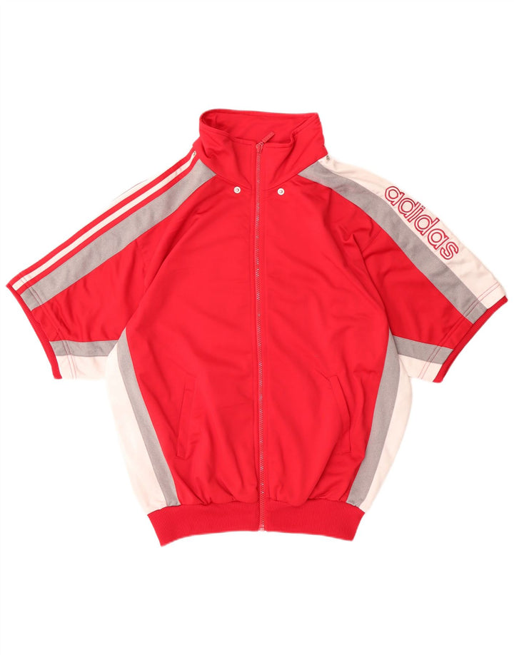 Adidas - Chaqueta de chándal gráfica para hombre, talla 38/40, color rojo mediano
