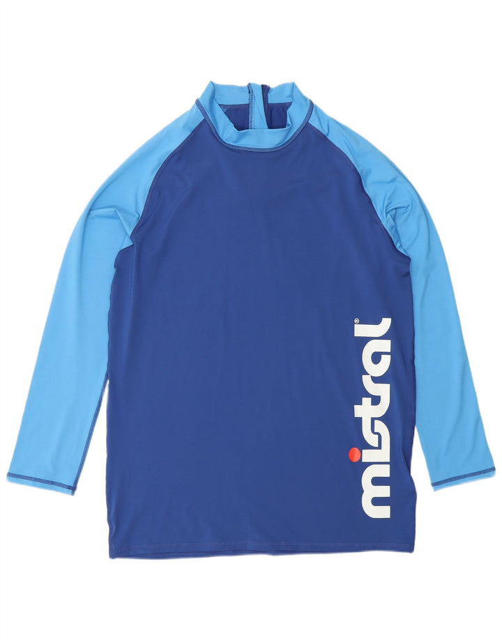 Mistral Hombre Gráfico Top Manga Larga XL Azul Colorblock Poliéster