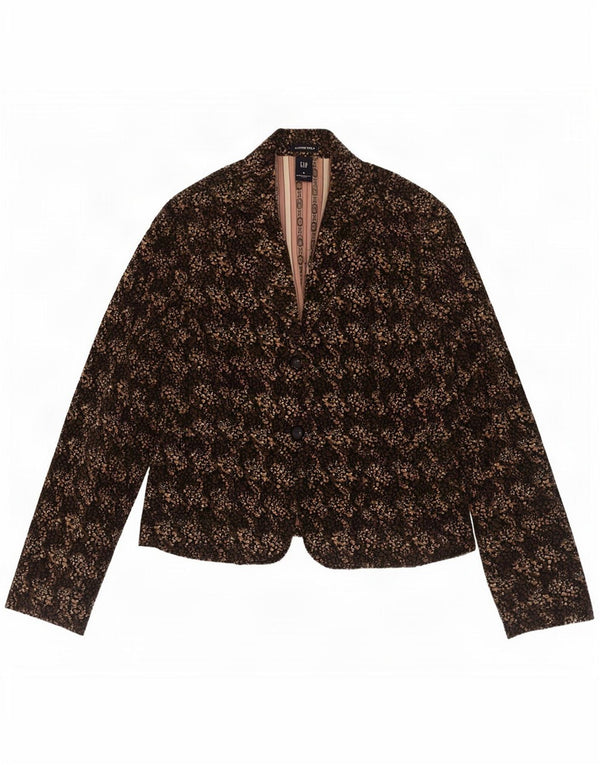 Gap Chaqueta Blazer de 2 Botones para Mujer US 8 Mediana Caqui Floral Algodón