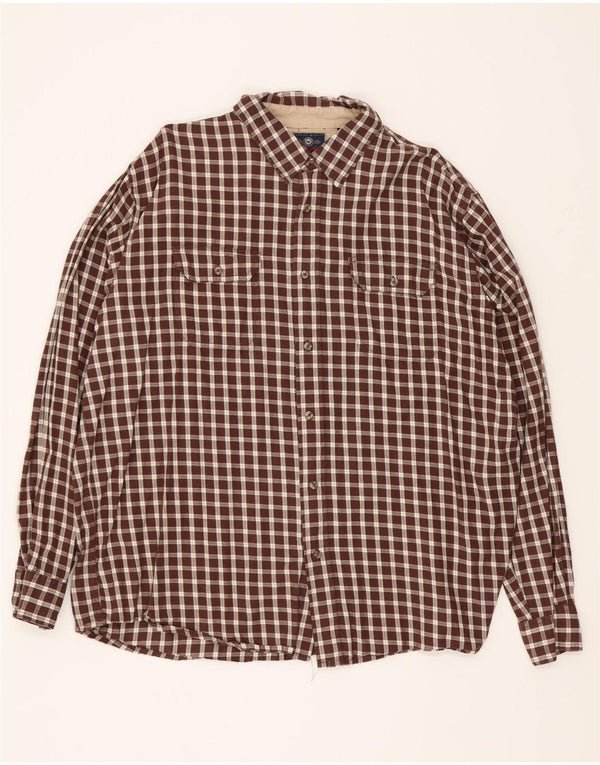 Wrangler Camisa De Franela Hombre XL Algodón A Cuadros Marrón