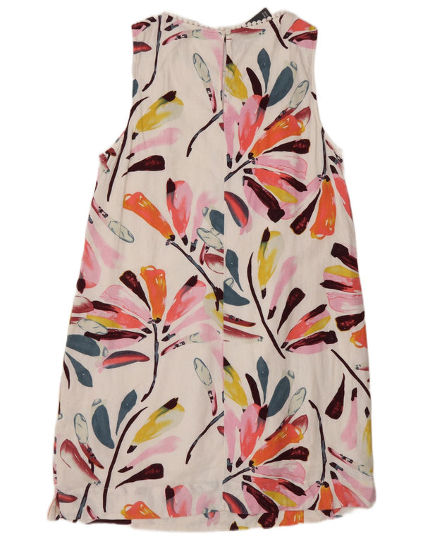 Marks & Spencer Vestido acampanado sin mangas para mujer UK 46 Grande Blanco Floral